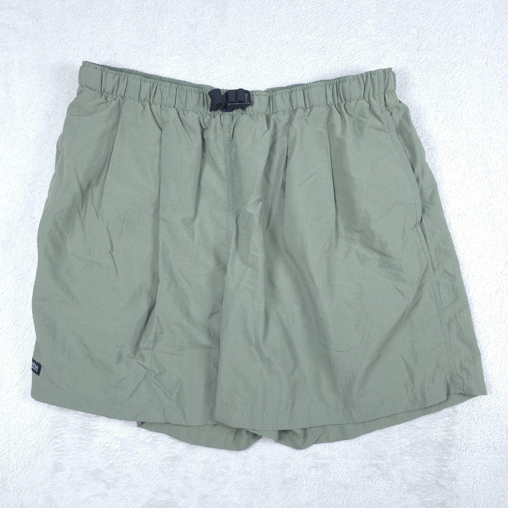 Columbia Swim Trunks Shorts L Green Mesh Lined Elastic Waist Quick Dry Mens